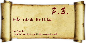 Péntek Britta névjegykártya